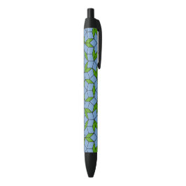 Groen en blauw Penrose Rhombus Patroon Zwarte Inkt Pen