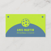 Groen en Blauw Pickleball Instructeur Visitekaartje (Voorkant)