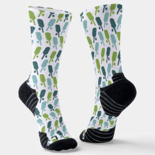Groen en Blauw Pickleball Patroon Sokken