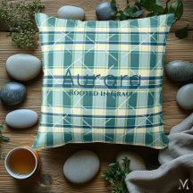 Groen en blauw plaid | Aangepaste rustieke huis de