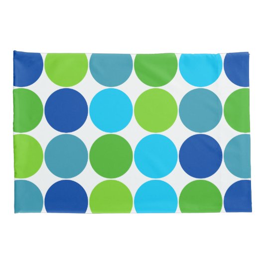 Groen en blauw pokstip kussensloop (Achterkant-Rechts)