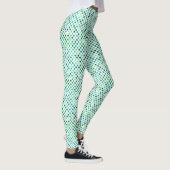 Groen en blauw pokstip leggings (Rechts)