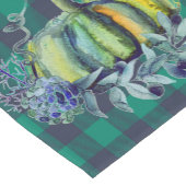 Groen en blauw pompoentafel korte tafelloper (Hoek)