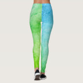  groen en blauw regenboogontwerp leggings (Achterkant)