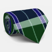 Groen en blauw retro gestreept Stropdas (Opgerold)