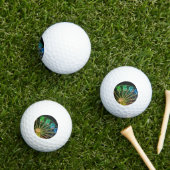 Groen en blauw reuzenrad golfballen (Insitu Gras)