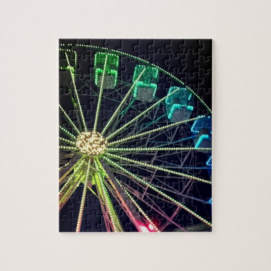 Groen en blauw reuzenrad legpuzzel (Verticaal)