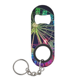 Groen en blauw reuzenrad mini flessenopener