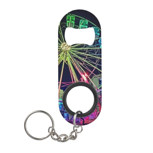 Groen en blauw reuzenrad mini flessenopener (Voorkant)