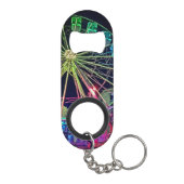 Groen en blauw reuzenrad mini flessenopener (Achterkant)