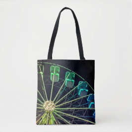 Groen en blauw reuzenrad tote bag
