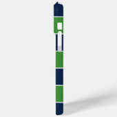 Groen en blauw ringbandstaal 3 Letter-Monogram Case-Mate iPhone Case (Achterkant / Links)