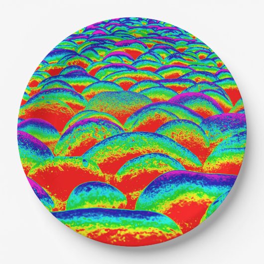 Groen en blauw Rockscape Papieren Bordje (Voorkant)