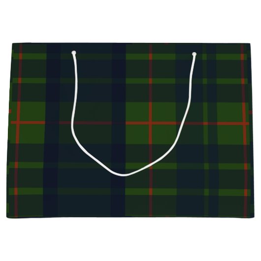 Groen en Blauw Rood Tartan Schots Spuit Groot Cadeauzakje (Voorkant)