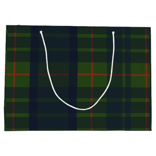 Groen en Blauw Rood Tartan Schots Spuit Groot Cadeauzakje (Achterkant)