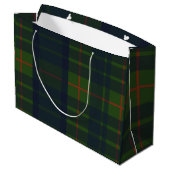 Groen en Blauw Rood Tartan Schots Spuit Groot Cadeauzakje (Achterkant Gekanteld)