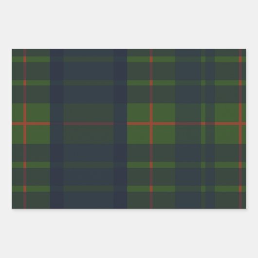 Groen en Blauw Rood Tartan Schots Spuit Inpakpapier Vel (Voorkant 2)