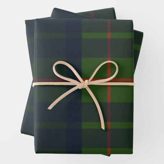 Groen en Blauw Rood Tartan Schots Spuit Inpakpapier Vel (In situ)