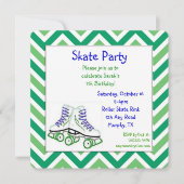 Groen en blauw Schaats van de Dagen Uitnodiging (Voorkant)