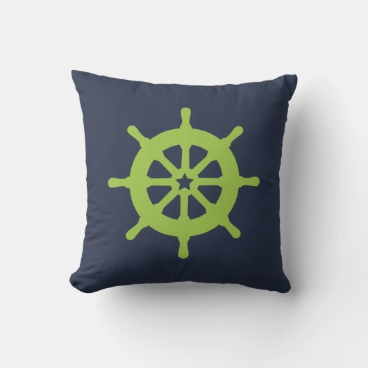 Groen en blauw schip kussen (Voorkant)