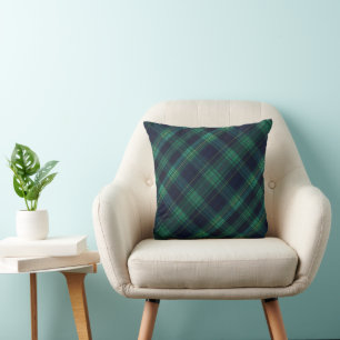 Groen en Blauw Schots Geruit Kussen