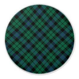 Groen en Blauw Schots Plaid Clan MacKay Tartan Keramische Knop