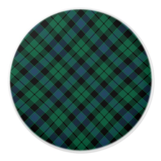 Groen en Blauw Schots Plaid Clan MacKay Tartan Keramische Knop (Voorkant)