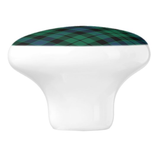 Groen en Blauw Schots Plaid Clan MacKay Tartan Keramische Knop (Zijkant)