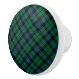 Groen en Blauw Schots Plaid Clan MacKay Tartan Keramische Knop