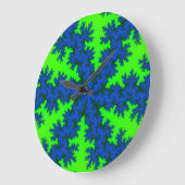 Groen en blauw Snowflake Grote Klok (Hoek)