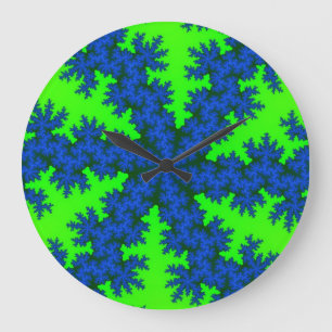 Groen en blauw Snowflake Grote Klok