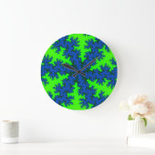 Groen en blauw Snowflake Grote Klok (Huis)