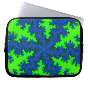 Groen en blauw Snowflake Laptop Sleeve