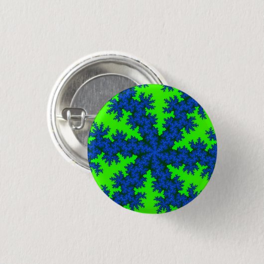 Groen en blauw Snowflake Ronde Button 3,2 Cm (Voorkant /achterkant)