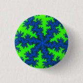 Groen en blauw Snowflake Ronde Button 3,2 Cm (Voorkant)