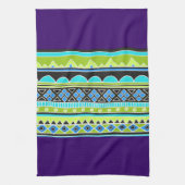 Groen en blauw stammenpatroon theedoek (Verticaal)