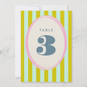 Groen en Blauw Streep Vet Helder Tafelnummer (Achterkant)
