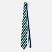 Groen en Blauw Striped Stropdas (Voorkant)