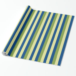 Groen en blauw Stripes Patroon Cadeaupapier