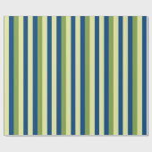 Groen en blauw Stripes Patroon Cadeaupapier (Vlak)