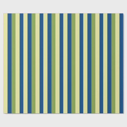 Groen en blauw Stripes Patroon Cadeaupapier (Vlak)