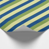 Groen en blauw Stripes Patroon Cadeaupapier (Hoek)