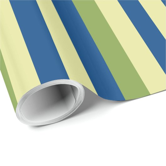 Groen en blauw Stripes Patroon Cadeaupapier (Rol Hoek)