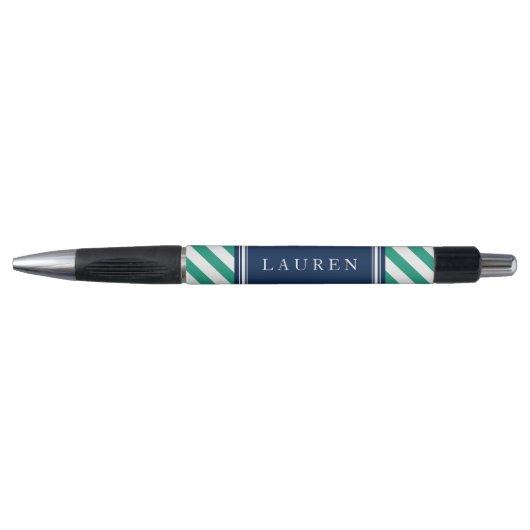 Groen en blauw Stripes Patroon Pen (Voorkant)