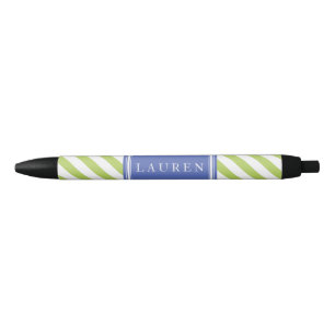 Groen en blauw Stripes Patroon Zwarte Inkt Pen