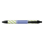 Groen en blauw Stripes Patroon Zwarte Inkt Pen (Achterkant)