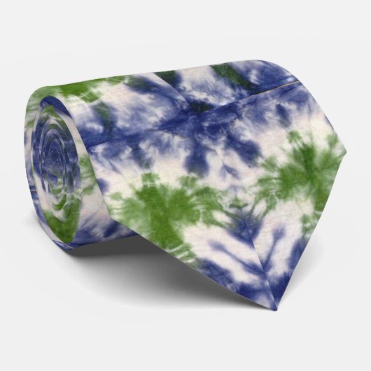 Groen en blauw stropdasverf stropdas (Opgerold)