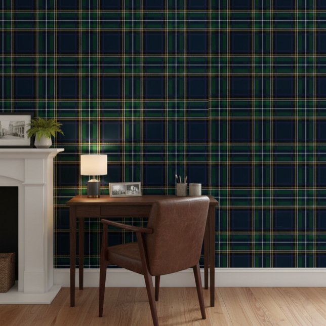 Groen en Blauw Tartan Plaid Wallpaper Behang (Creator heeft geüpload)