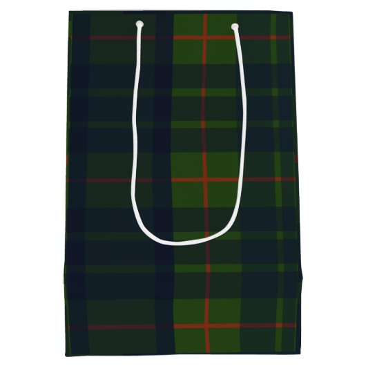 Groen en Blauw Tartan Pset Medium Cadeauzakje (Achterkant)