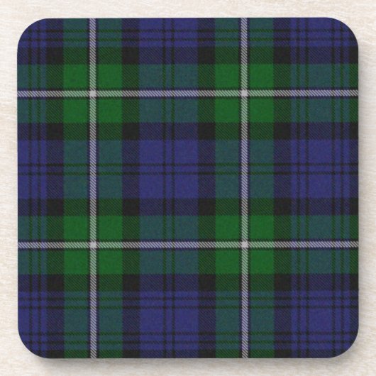 Groen en blauw Tartan Pset Onderzetter (Voorkant)